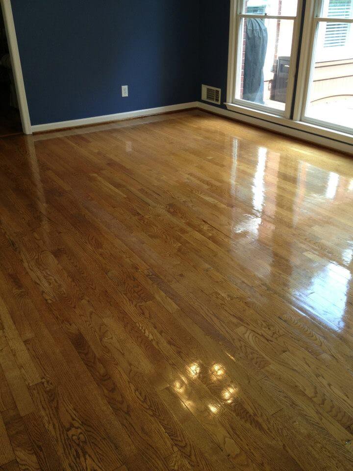 a recently resurfaced hardwood floor in milwaukee, wi