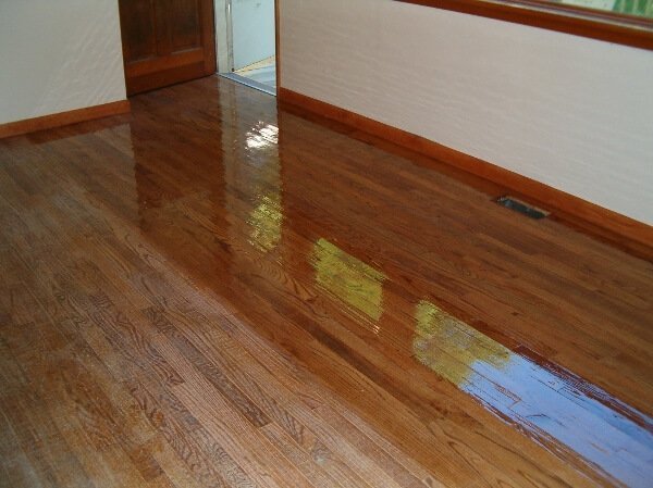 a floor in the process of being resurfaced in a granville bedroom