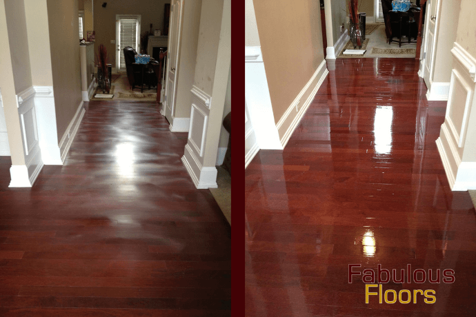 before and after floor refinishing