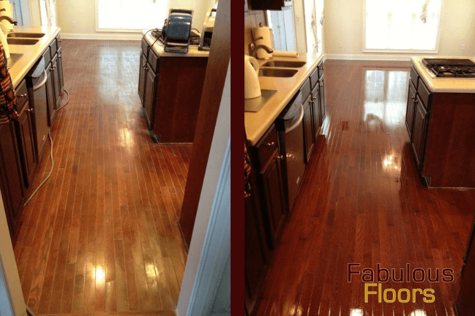 before and after hardwood floor refinishing in Whitefish Bay WI