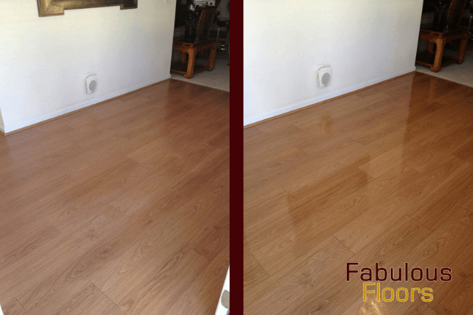 Before and after hardwood floor resurfacing in West Allis, WI