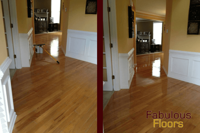 before and after hardwood floor resurfacing in menomonee falls, WI
