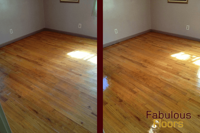 before and after floor refinishing in glendale