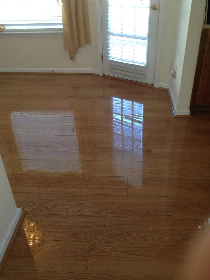 A hardwood floor after it was refinished