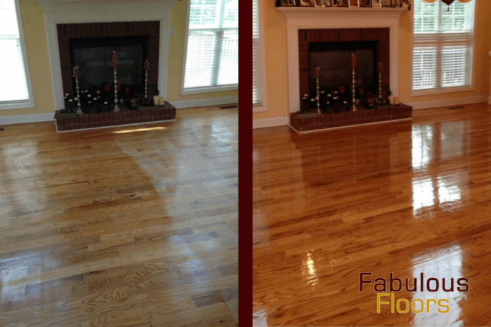 before and after wood floor refinishing in new berlin, wi