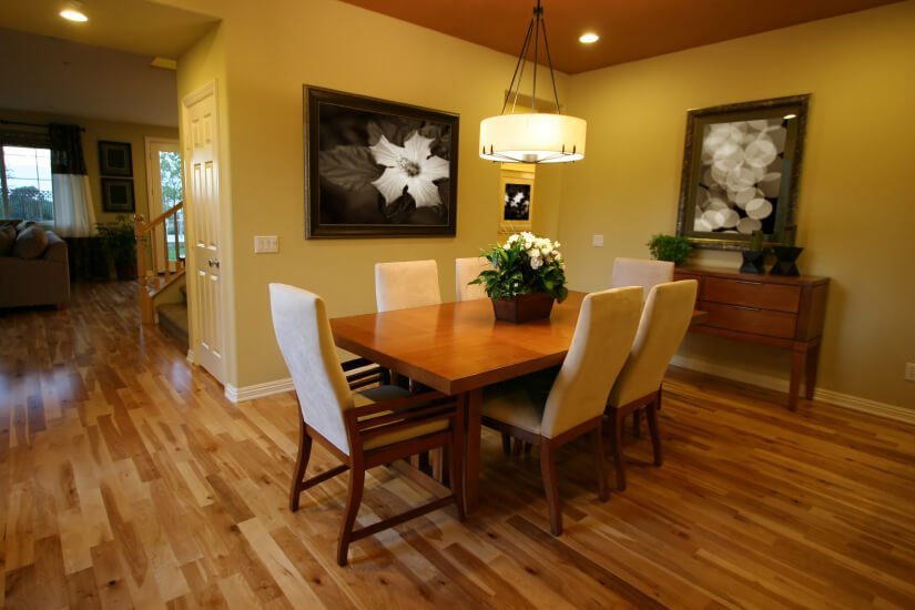 a resurfaced dining room floor