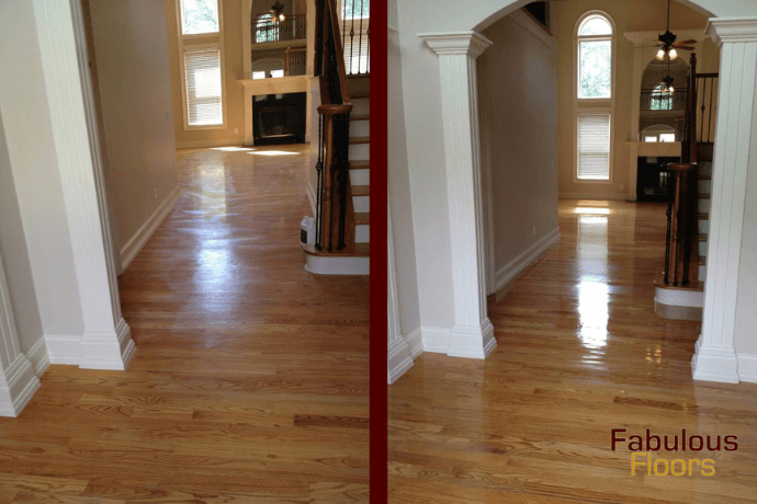 before and after hardwood floor resurfacing in lannon, wi